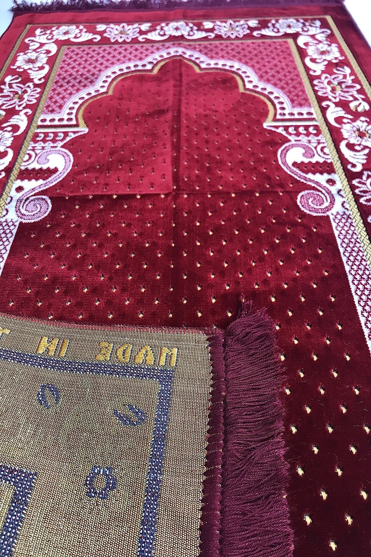 Düğün,nişan Bohçaları Için Lüks Dodya Kadife Seccade(Bordo,yeşil),tesbih,takke