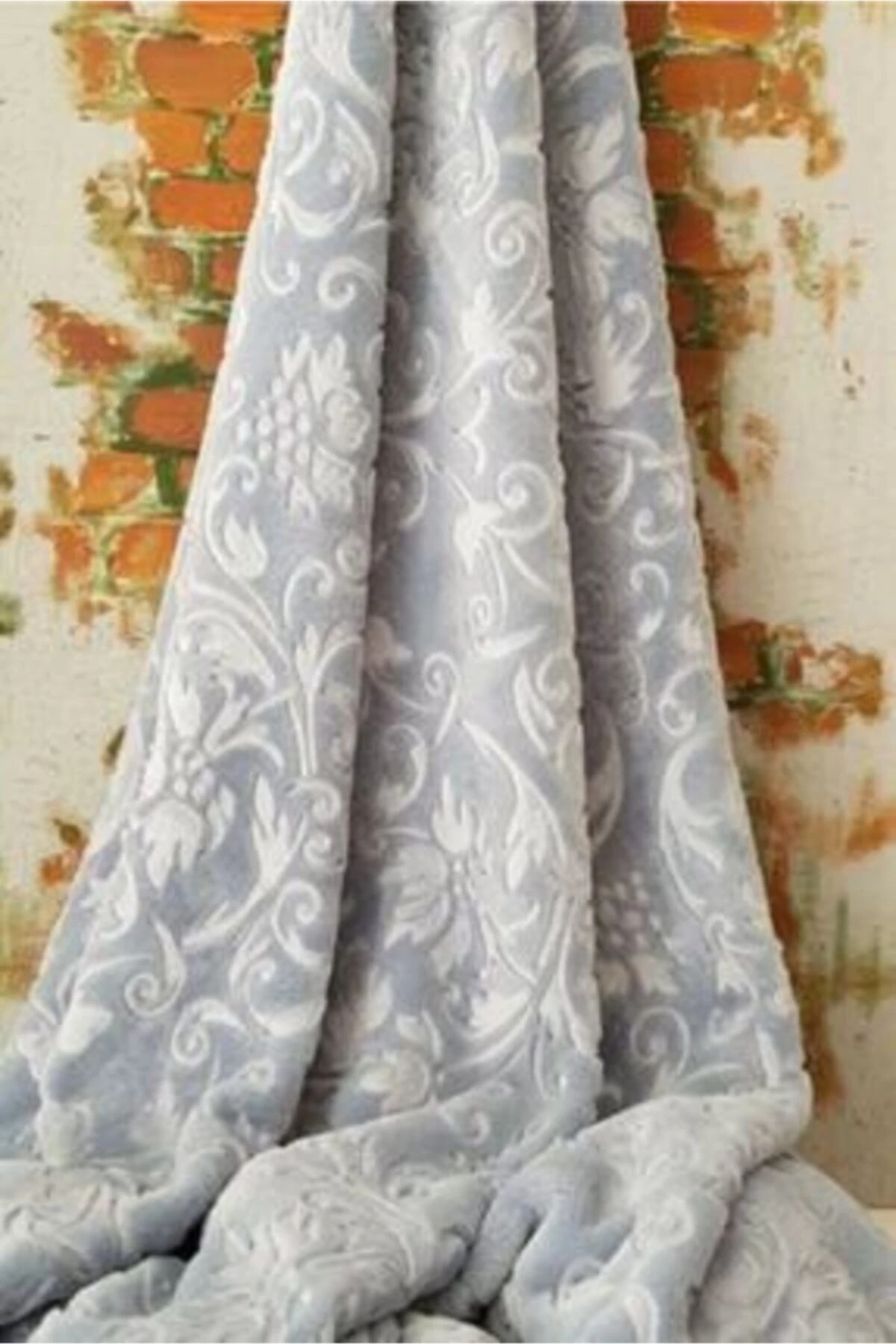 Gri Trendy Battaniye Çift Kişilik