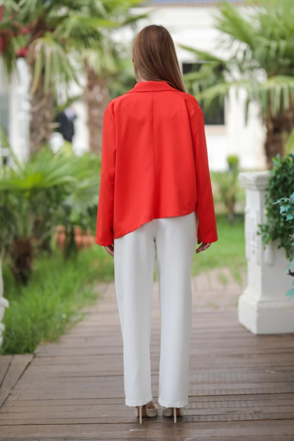 Turuncu Asimetrik Ceket