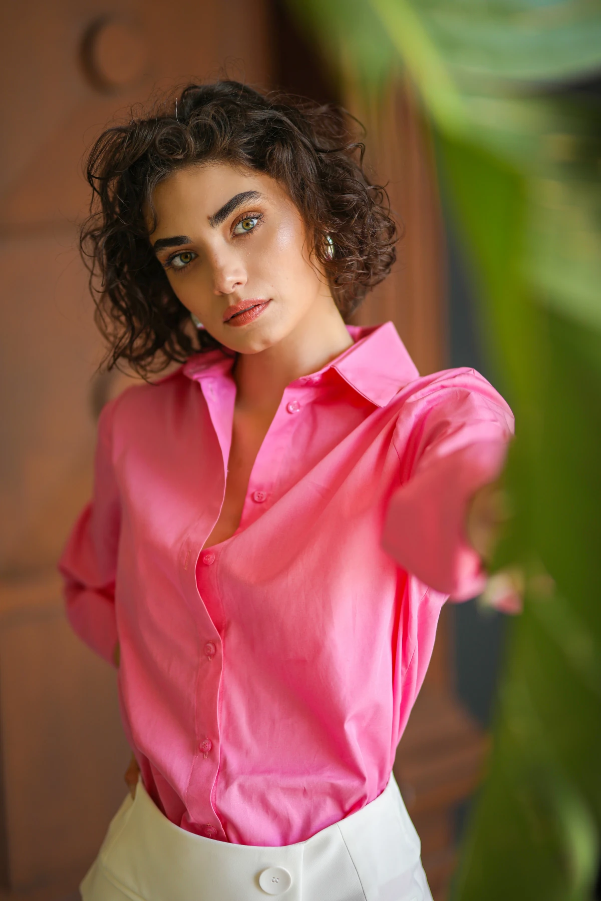 Pembe Manşetli Gömlek