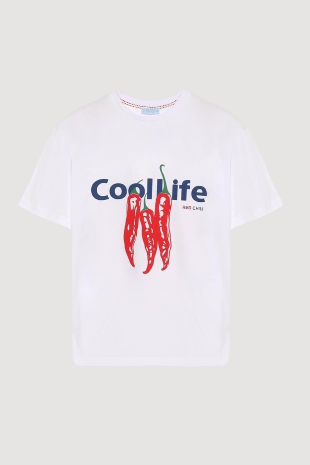 Beyaz cool life tshirt