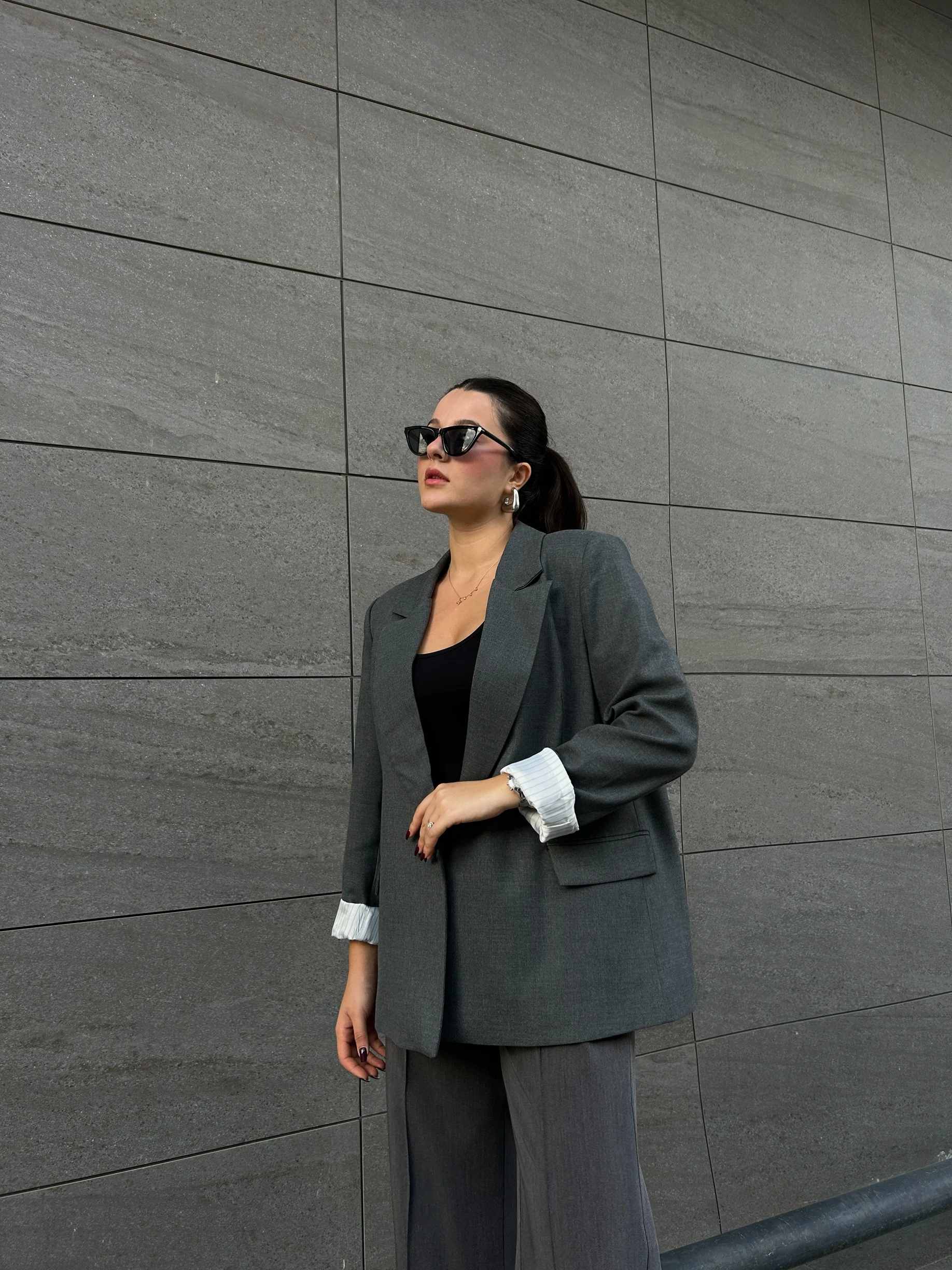 Antrasit blazer ceket