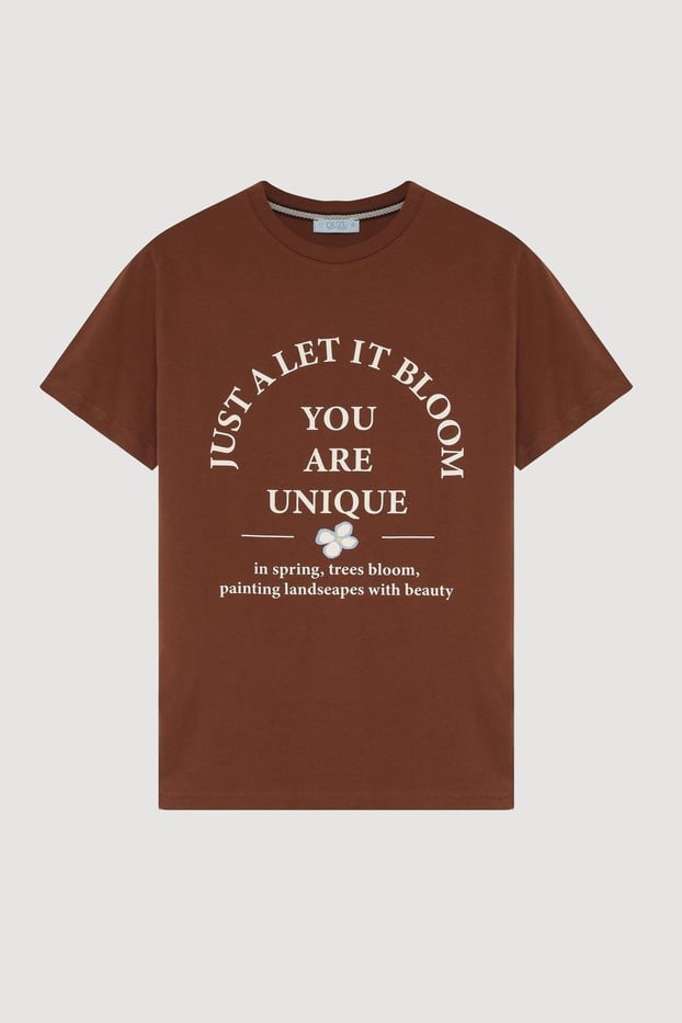 Kahverengi bloom tshirt