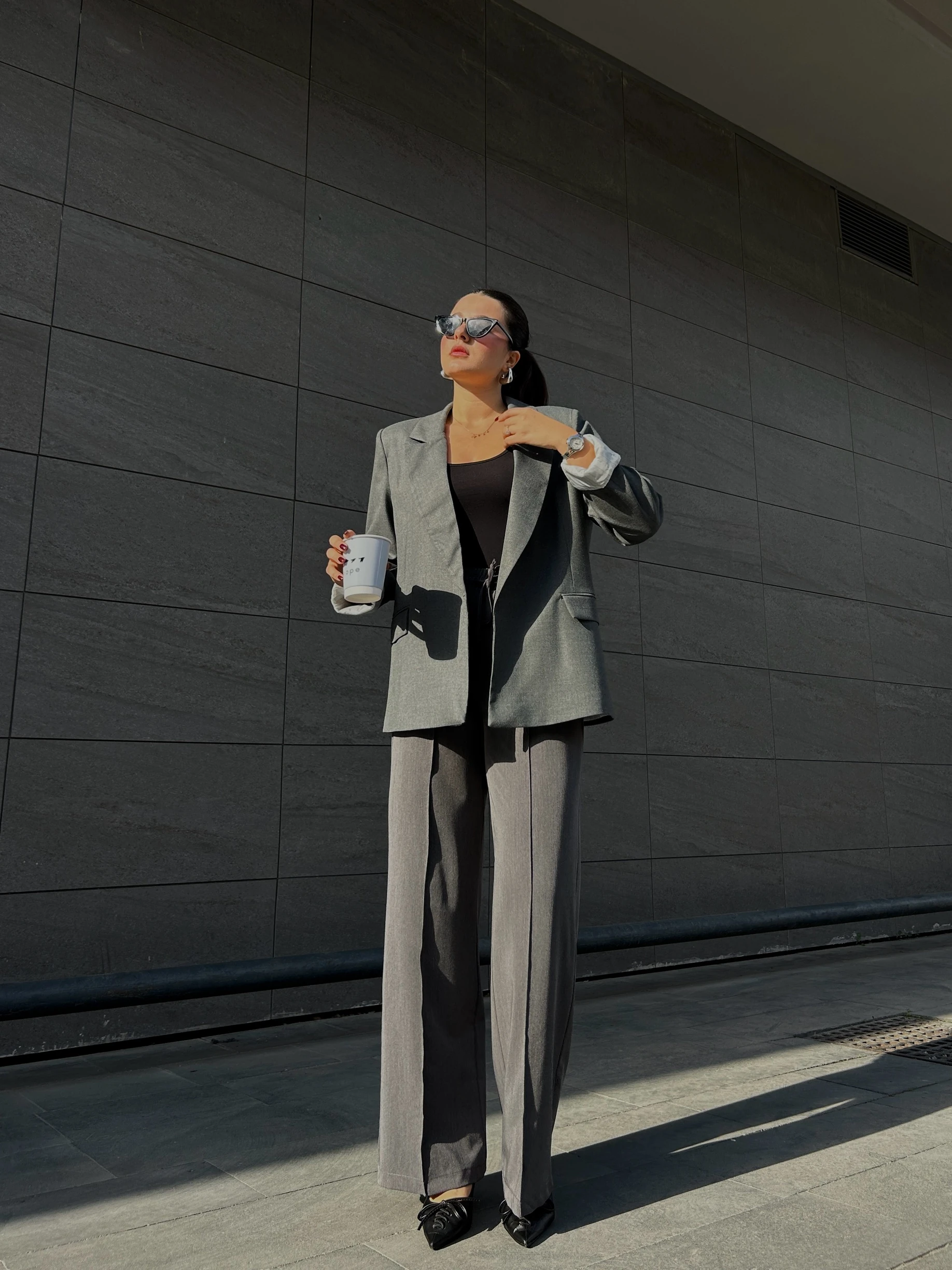 Antrasit blazer ceket