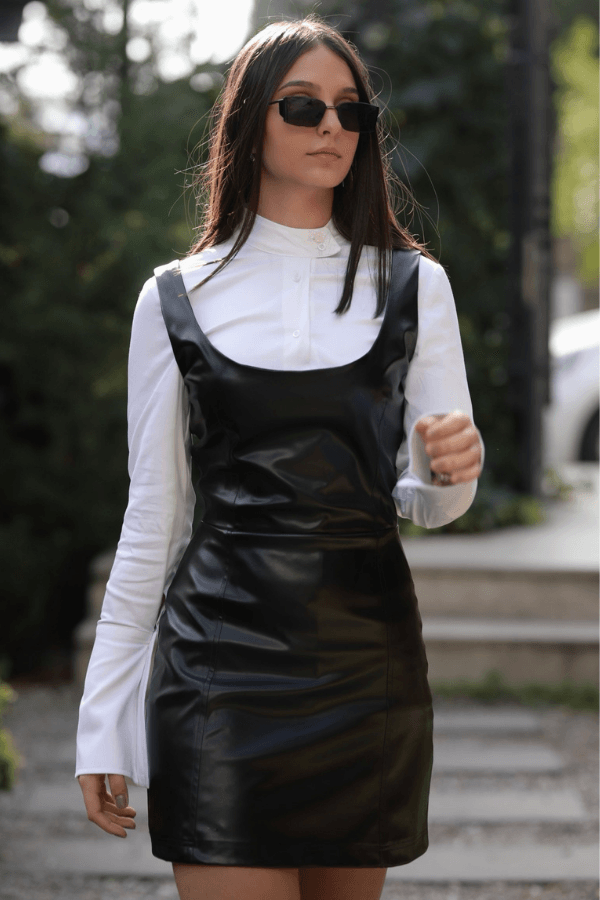 Ivory Black Salopet Elbise