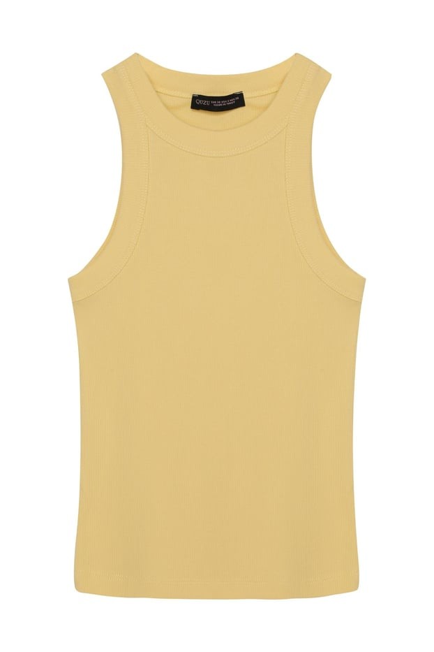 Sarı halter yaka body