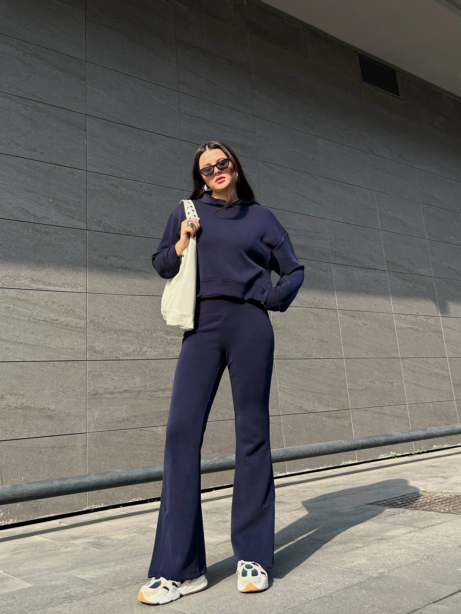 Lacivert modal kumaş takım