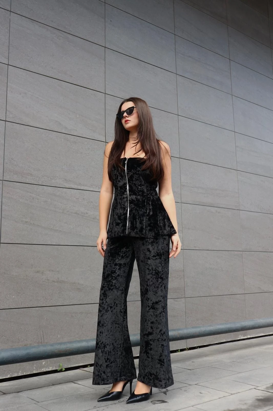 Siyah kadife pantolon