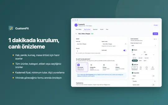 CustomFit – Özel Ölçü ve m² Fiyat ekran görüntüsü 3