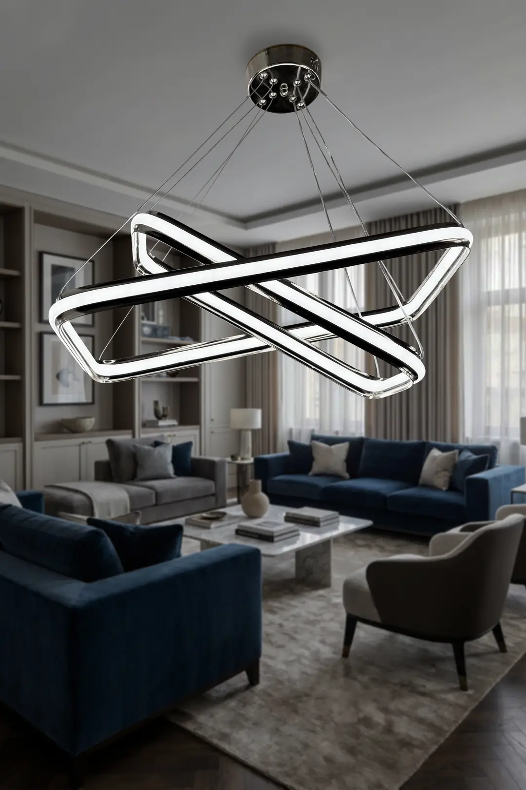 Kelebek Model 2'li Salon - Oturma Odası Led Avizesi
