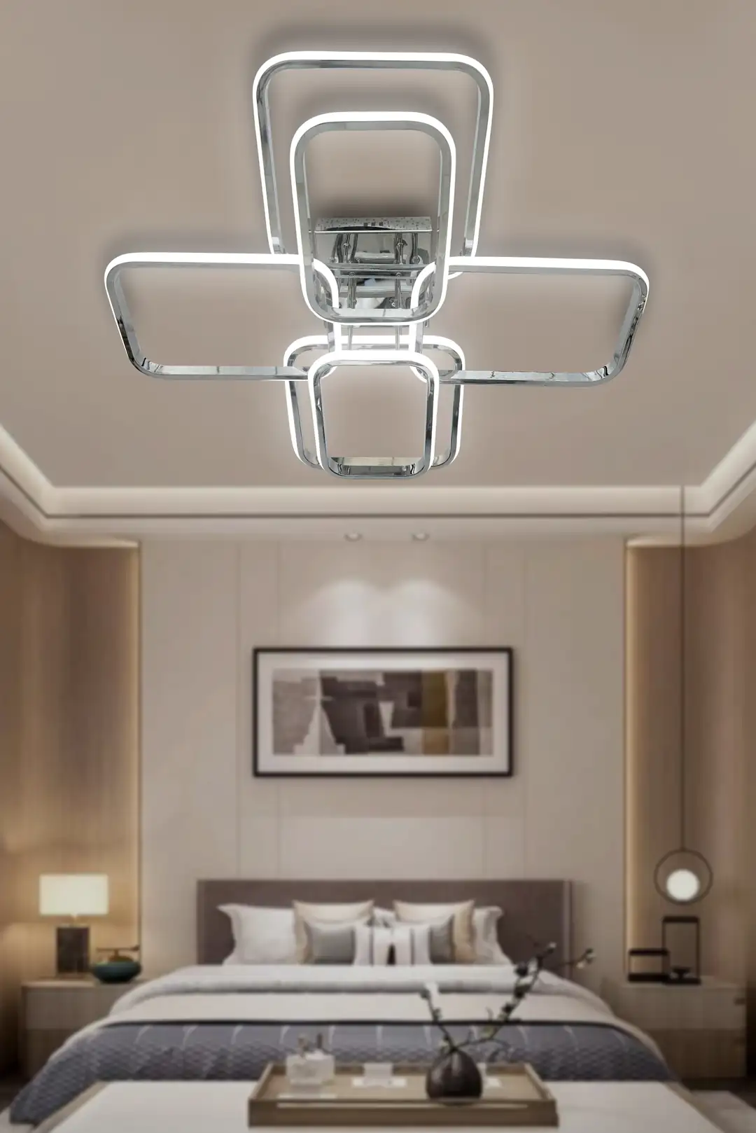 6 Lı Dikdörtgen Plafonyer Modern Led Avize