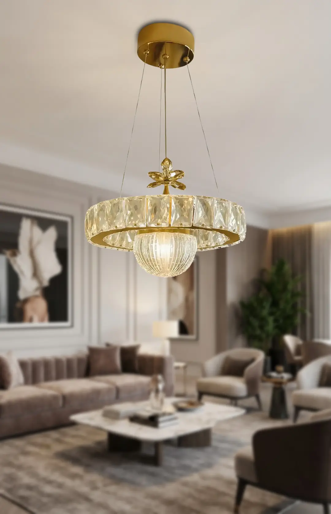 Kristal Taşlı 30 cm Koridor-Oda-Mutfak Modern Led Avize