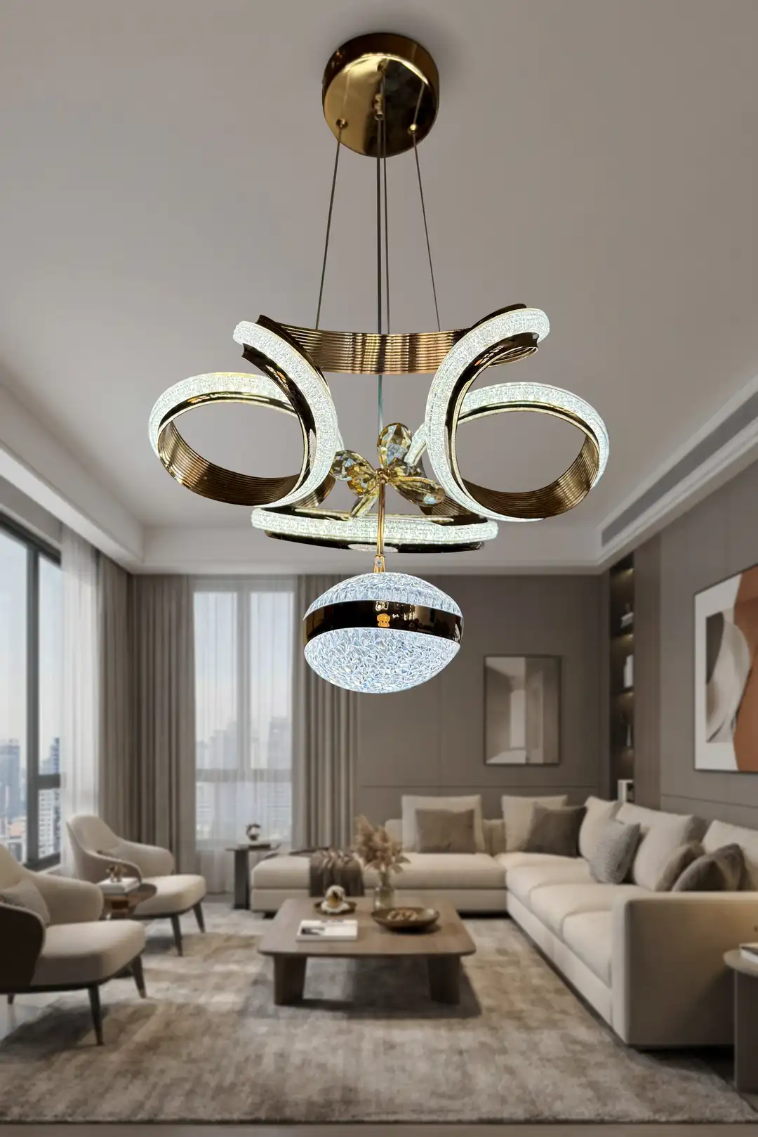 Dron Simli Modern LED Sarkıt Avize