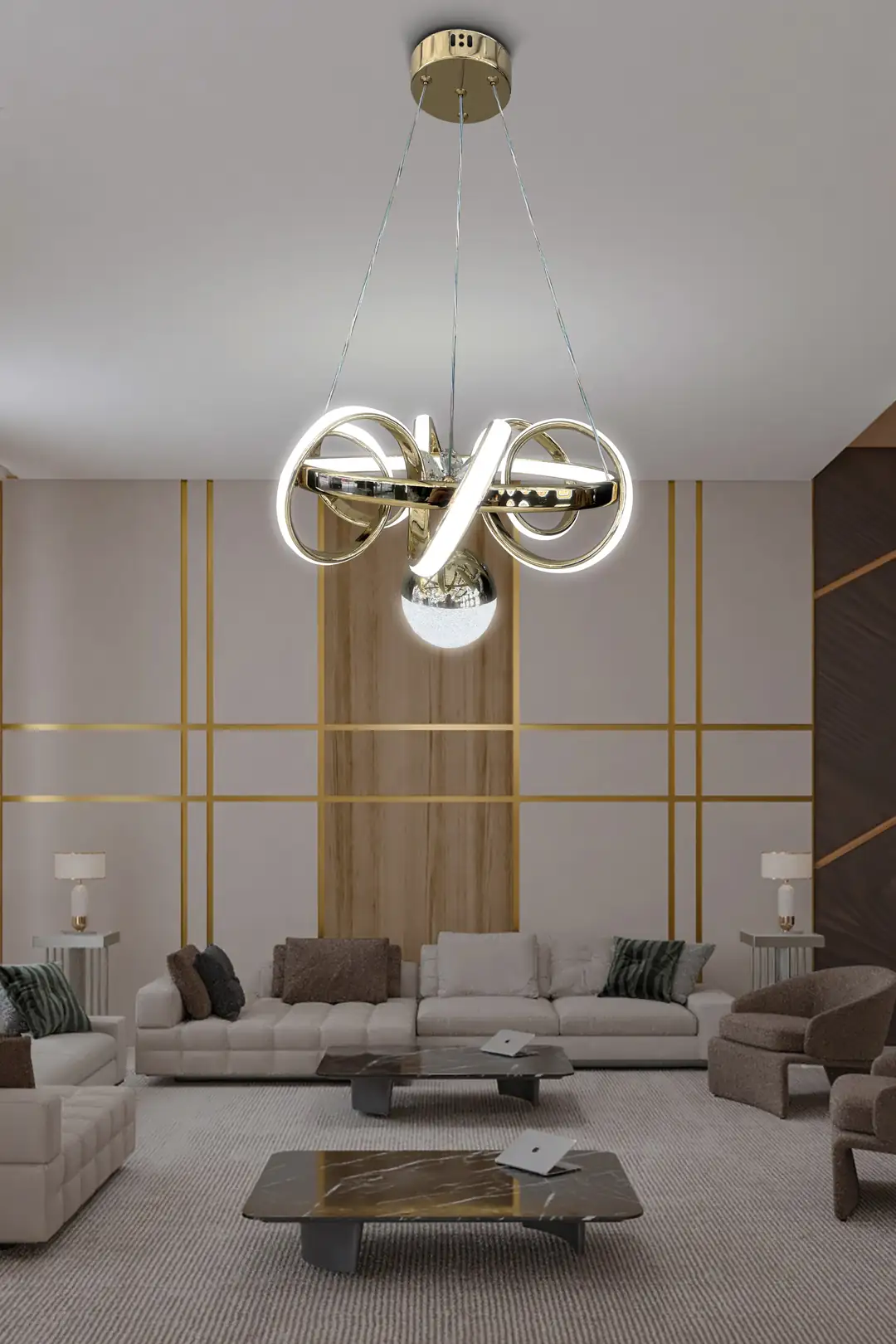 Kuzey 30 cm Tek Toplu Modern Sarkıt Led Avize