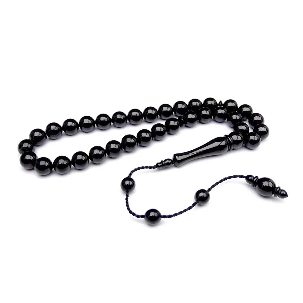 Kumpas Crafted Sphere Cut Plain Erzurum Oltu Stone Prayer Beads