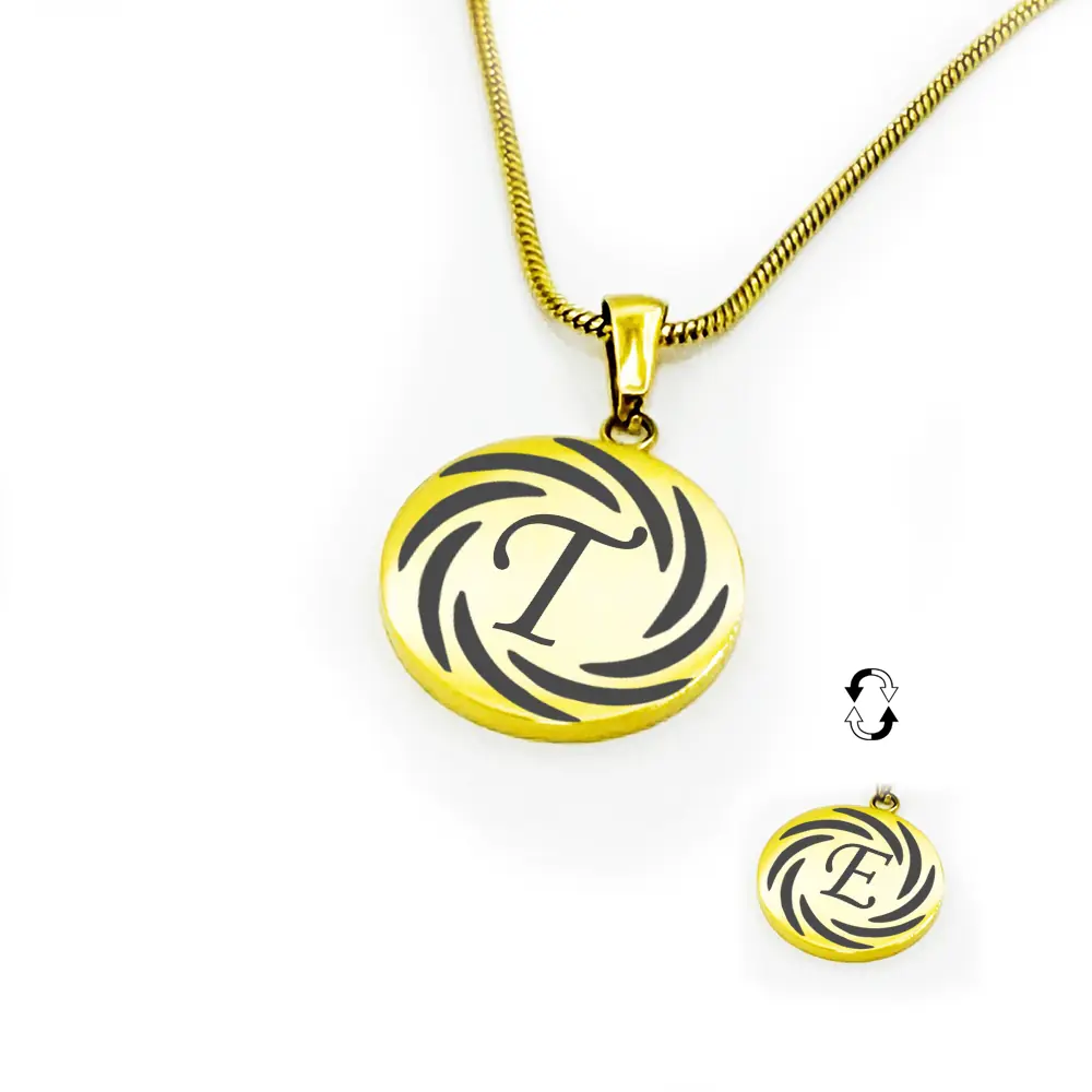 Gold Colored Personalized Initial Kararmaz Steel Necklace