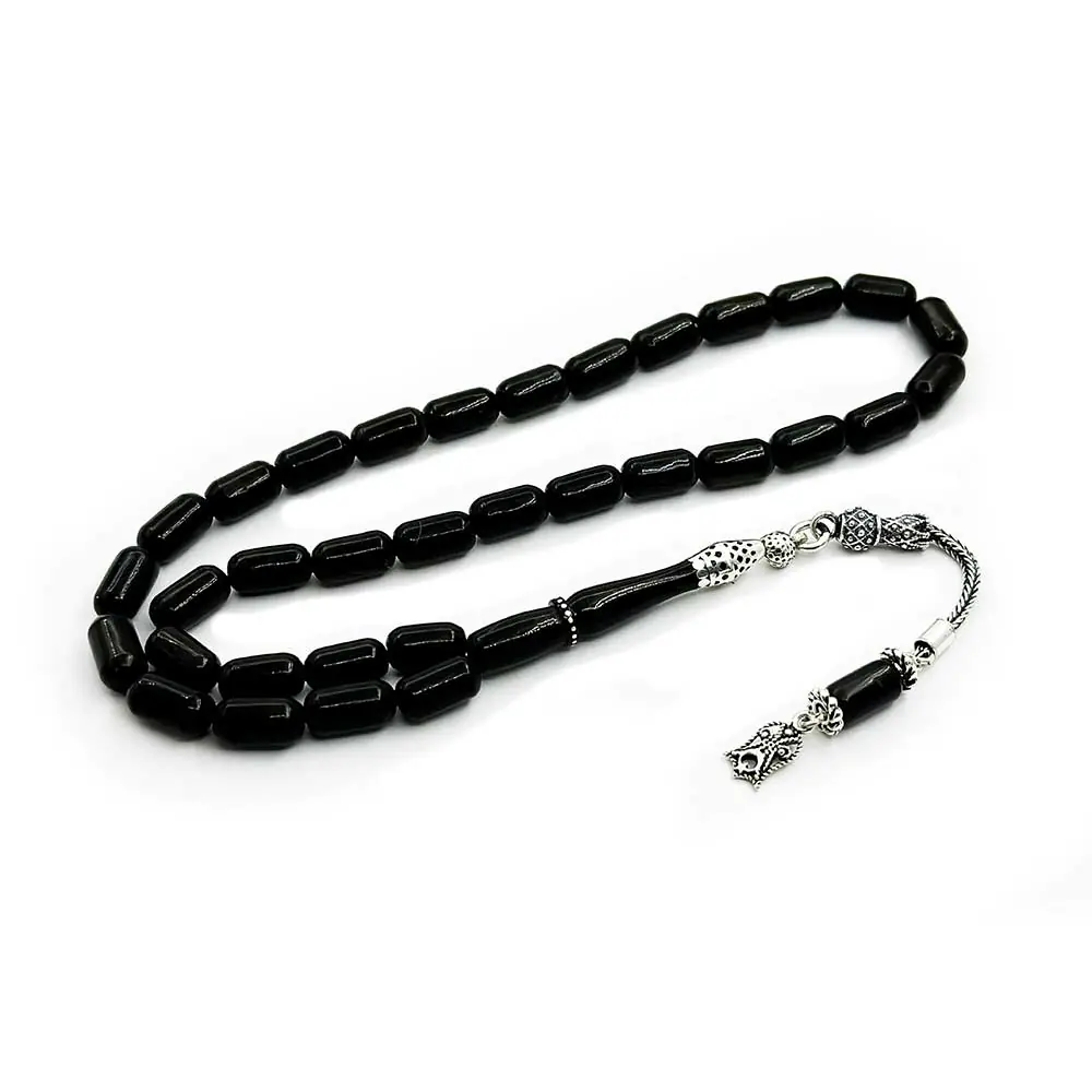 Capsule Cut Kumpas Crafted Erzurum Oltu Stone Prayer Beads
