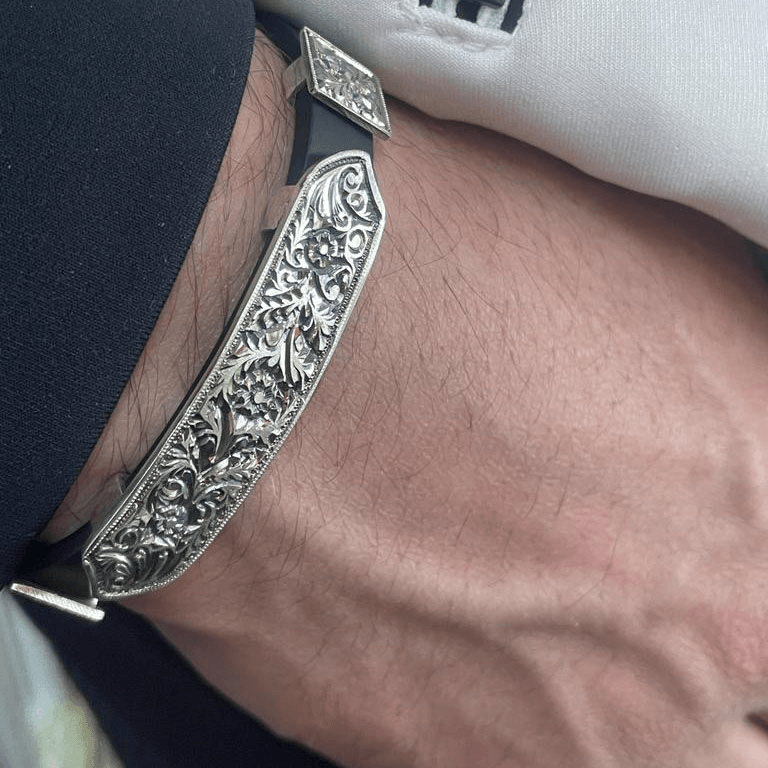 Handgefertigtes Herrenarmband aus 925er Sterlingsilber