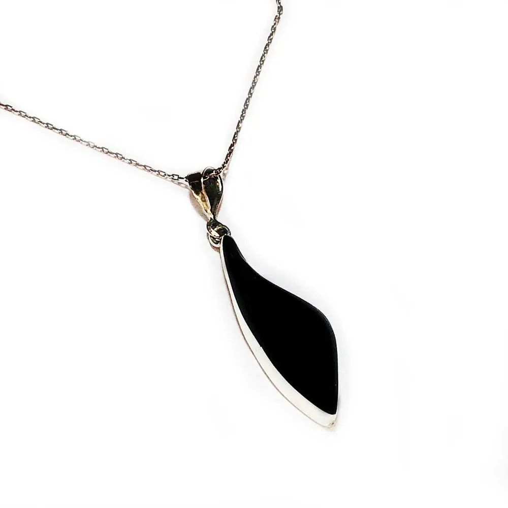 925 K Silver Special Design Handcrafted Oltu Stone Necklace