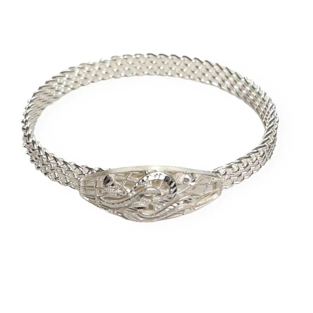Mesh Woven Erzurum Handcrafted Silver Bangle
