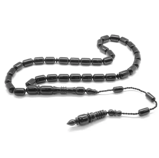 Kumpas Crafted Capsule Cut Erzurum Oltu Stone Prayer Beads