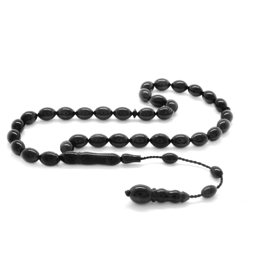 Caliper Workmanship Barley Cut Erzurum Oltu Stone Prayer Beads