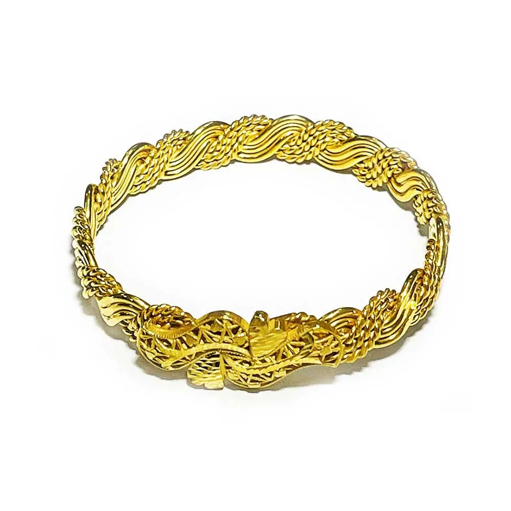 Gold Plated 970 K Has Silver Kaşlı Twisted Bangle