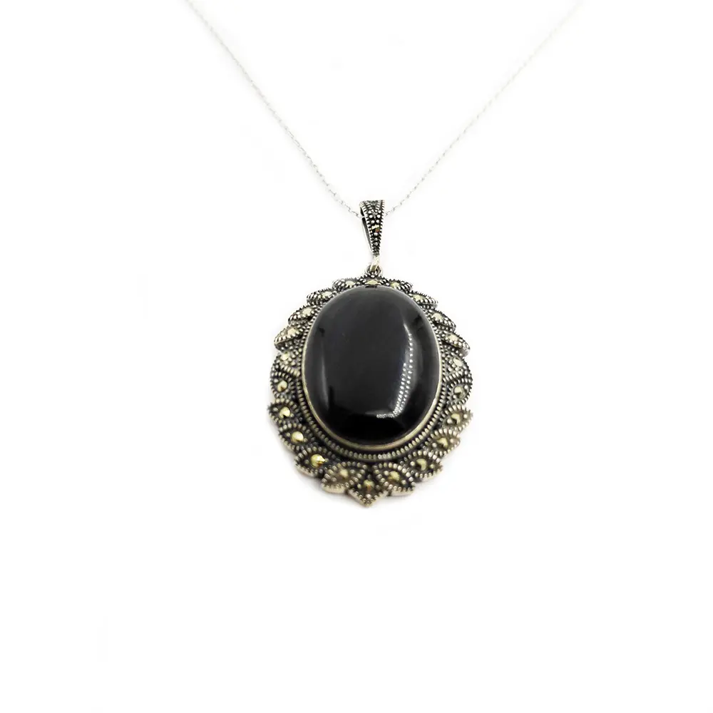 Taşhan Oltu Stone & Silver Necklace