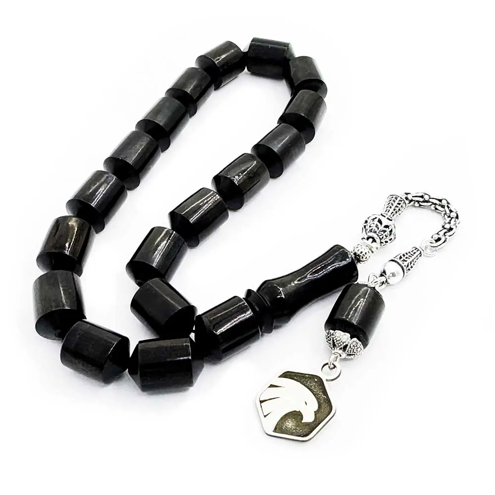 Tipped Capsule Cut Special Usta Craftsmanship Erzurum Oltu Stone 17 li Efe Stres Prayer Beads