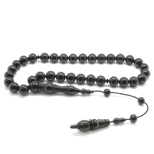 Kumpas Crafted Sphere Cut Erzurum Oltu Stone Prayer Beads