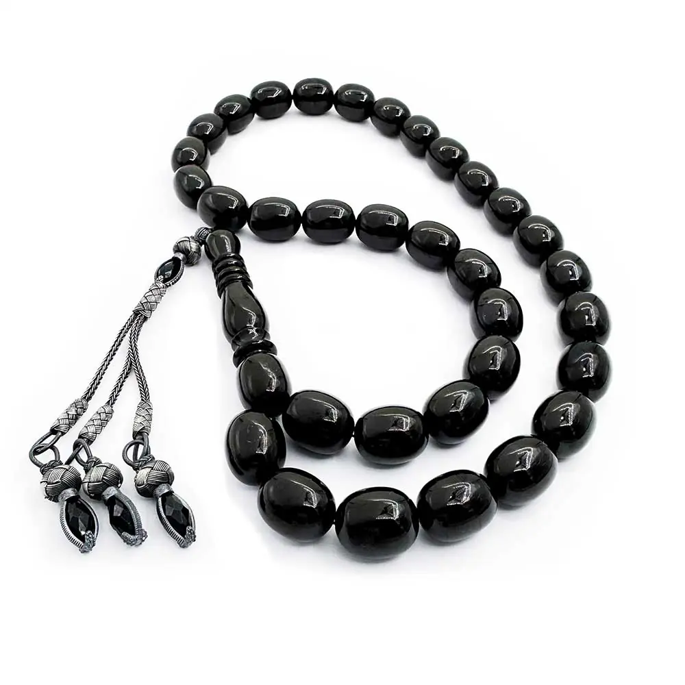 Large Koleksiyonluk Special Usta Craftsmanship Premium Erzurum Oltu Stone Prayer Beads