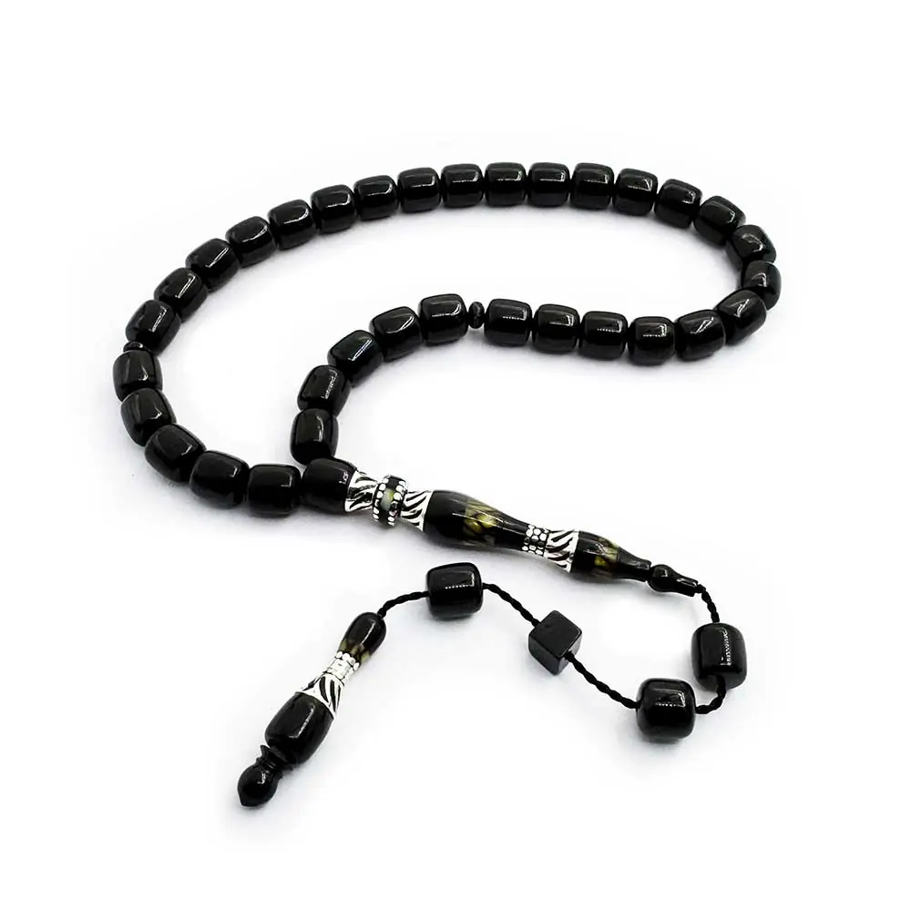 Capsule Fıçı Cut Usta Crafted Nakkaş imameli Erzurum Oltu Stone Prayer Beads