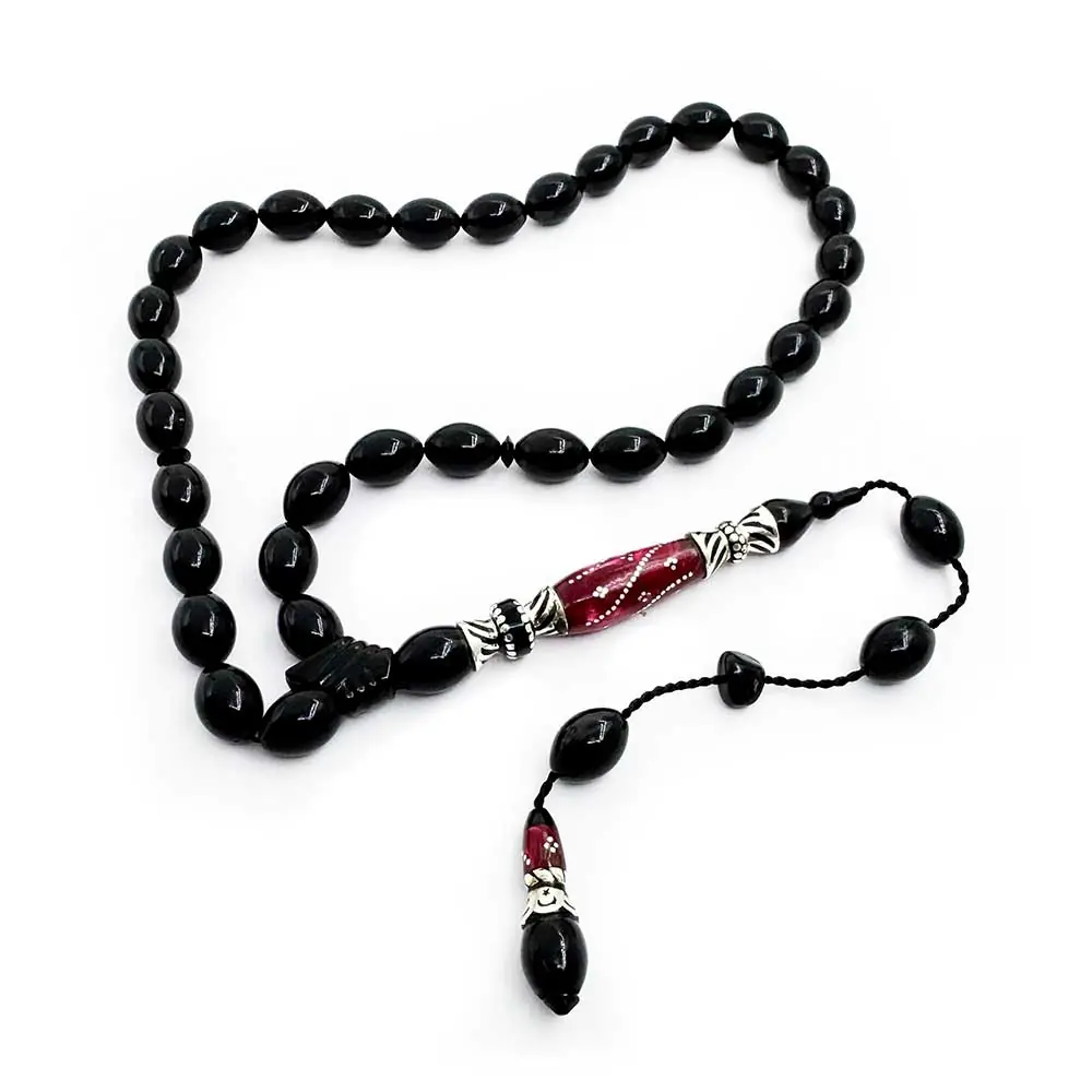 Kumpas Crafted Red Nakkaş Sistemli İmame Erzurum Oltu Stone Prayer Beads