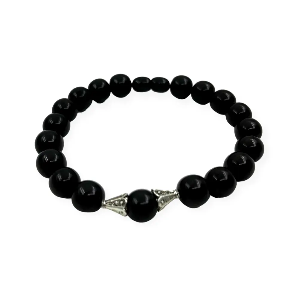 Plain Oltu Stone Bracelet 10 mm