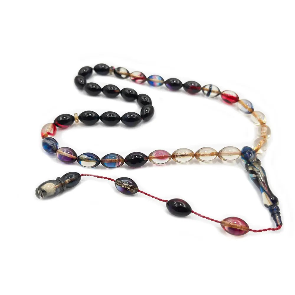 Colored Usta Crafted Süzme Fire Amber Prayer Beads
