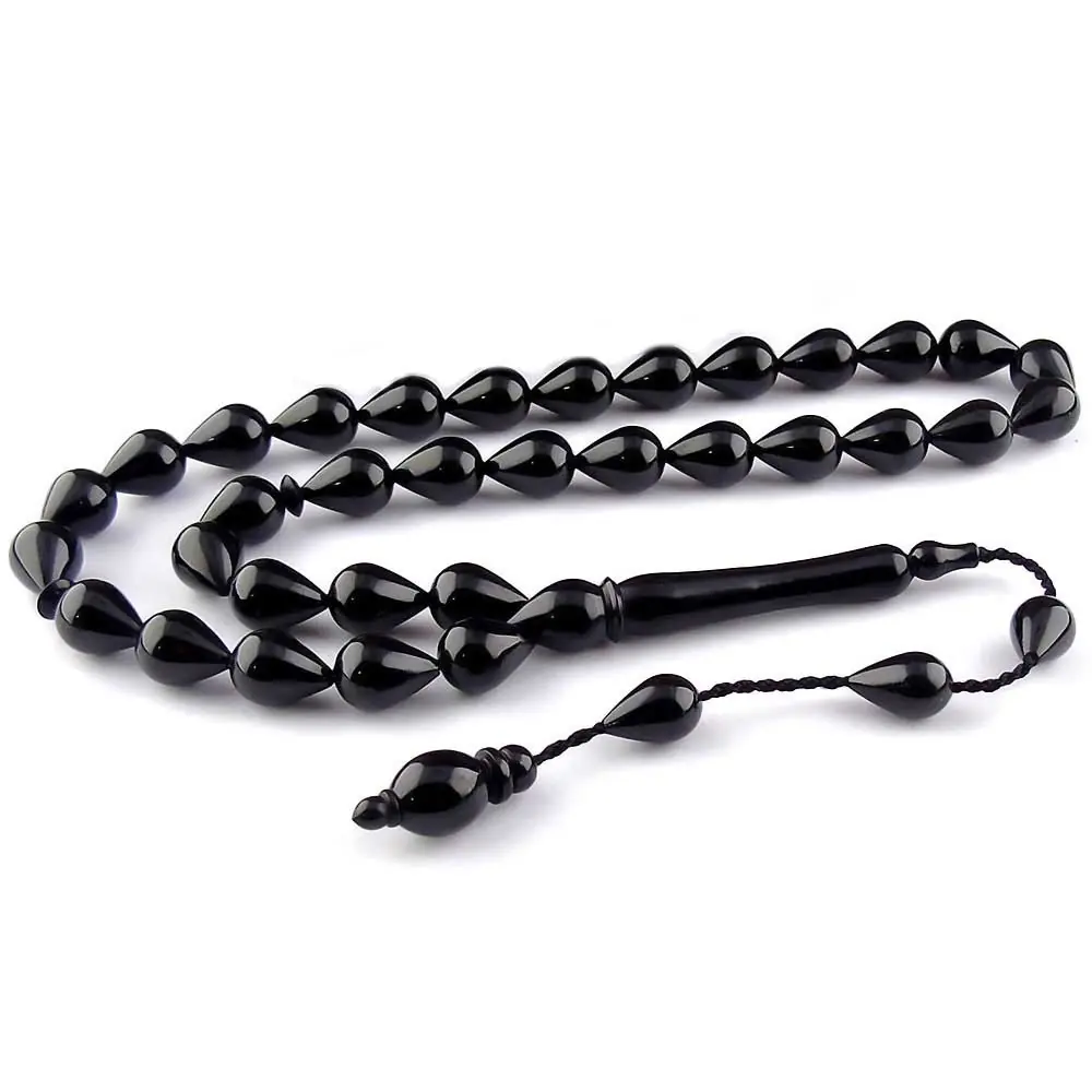 Water Drop Cut Erzurum Oltu Stone Prayer Beads