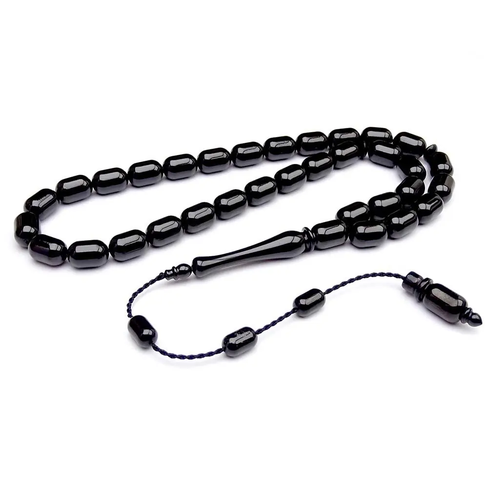 Kumpas Crafted Sistemli Capsule Cut Erzurum Oltu Stone Prayer Beads