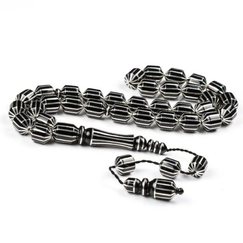 12 li Silver Yarma Usta Crafted Koleksiyonluk Erzurum Oltu Stone Prayer Beads
