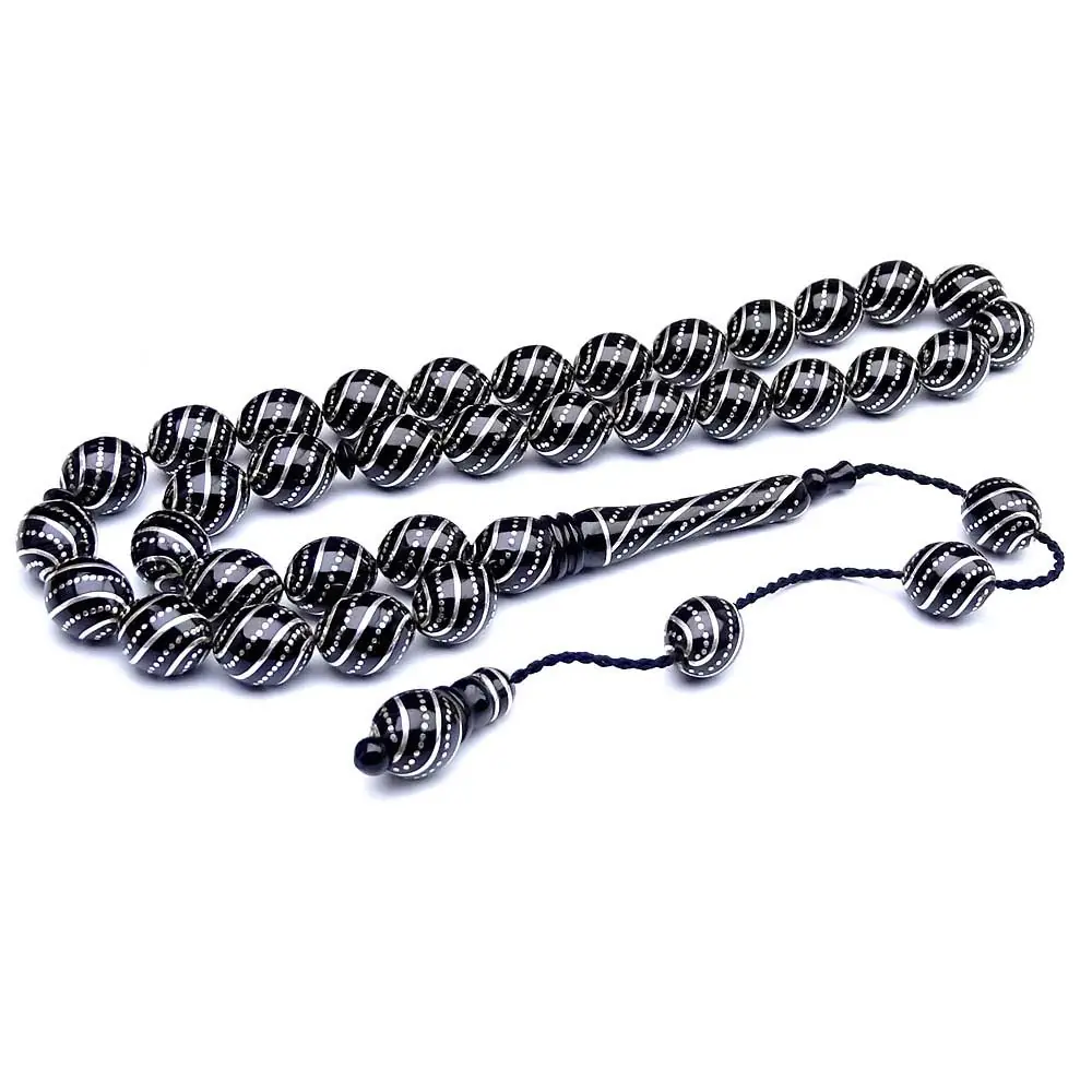 Çeşm-i Bülbül Engraved Erzurum Oltu Stone Prayer Beads