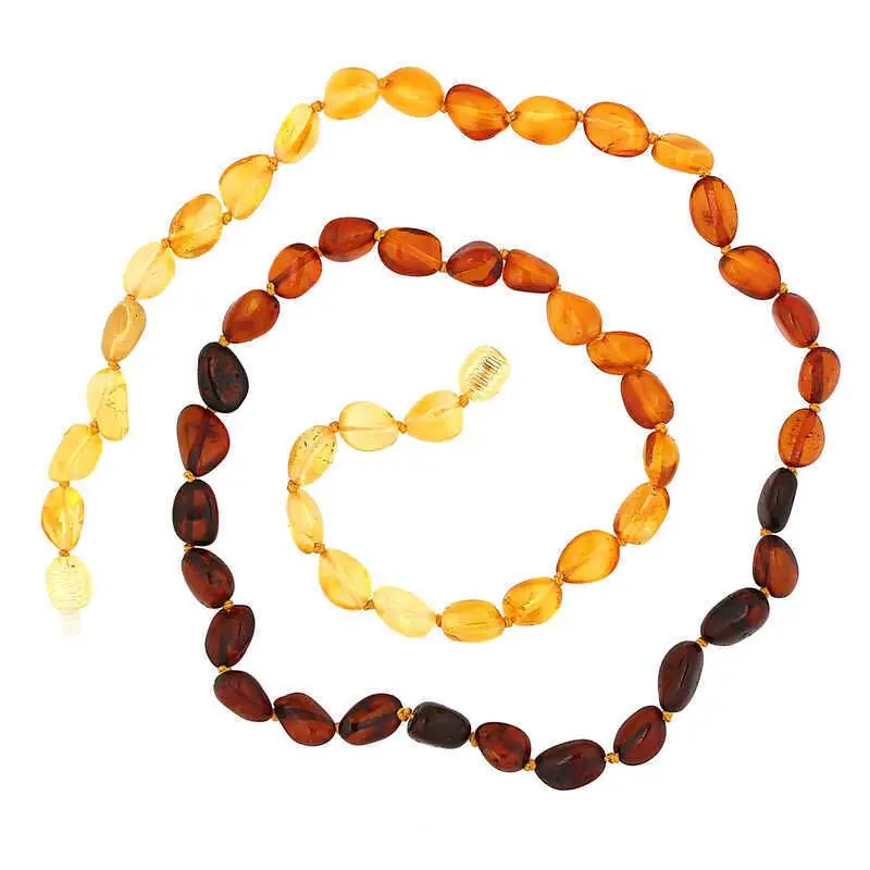 Multi Colored Yetişkin Drop Amber Necklace