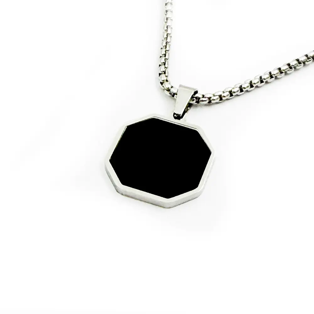 Taşhan Square Kararmaz Steel Necklace