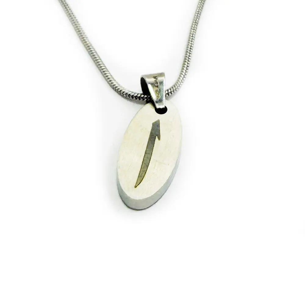 Alif Engraved Kararmaz Steel Necklace