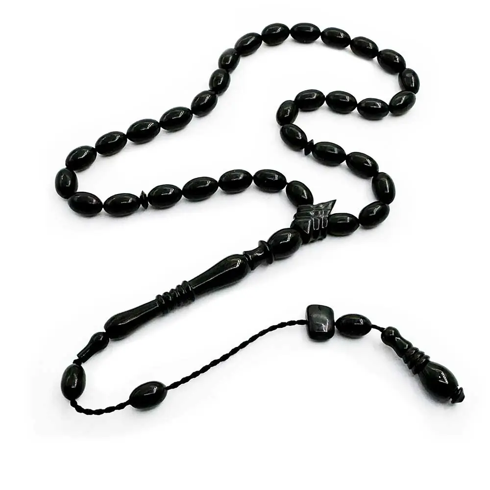Plain Arpa Cut Handcrafted Erzurum Oltu Stone Prayer Beads