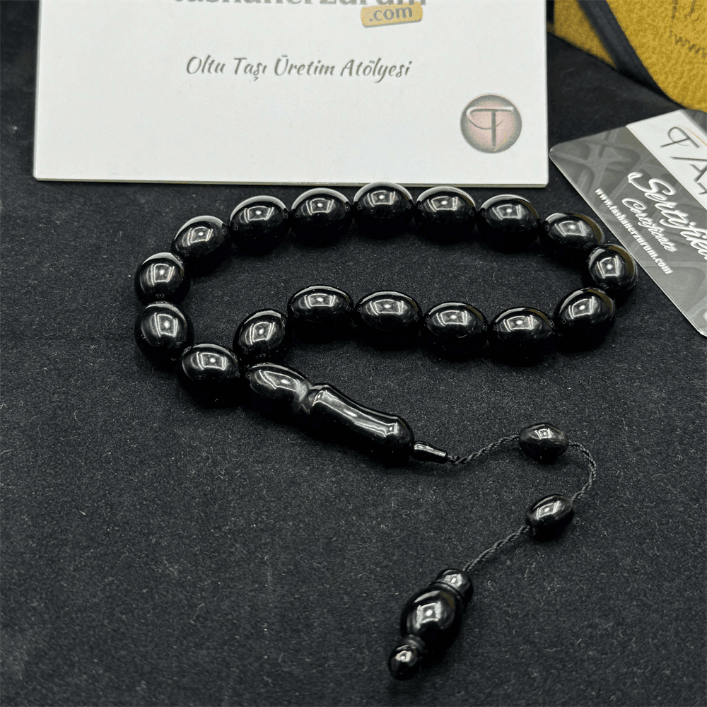 17 pcs Barley Cut Erzurum Oltu Stone Efe Stress Rosary