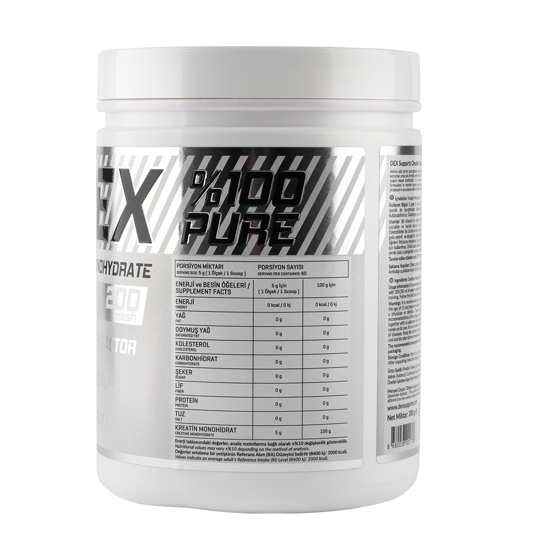 Kreatin , %100 Micronized Creatine Monohydrate 300g - 60 Servis