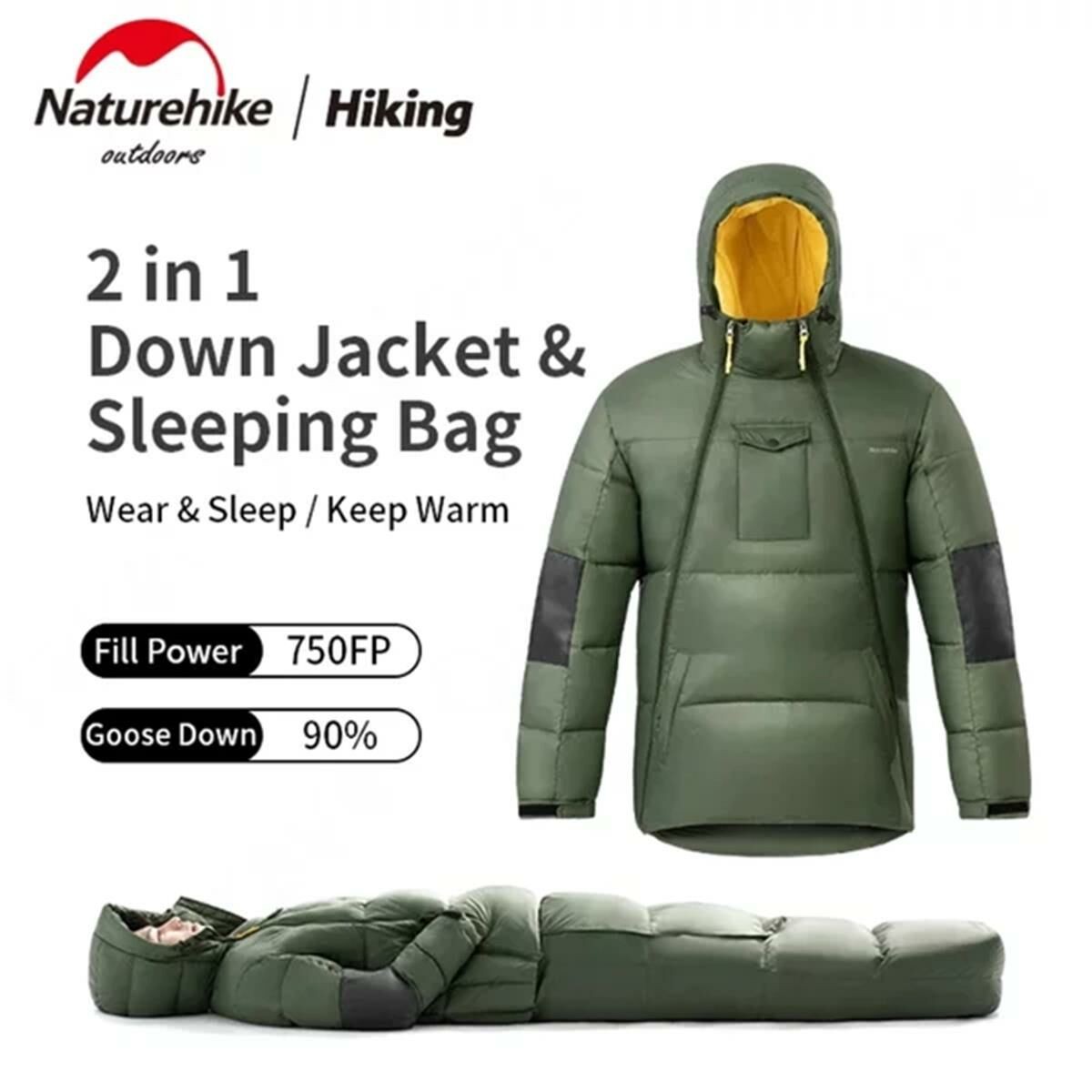 Naturehike UltraLight Kaz Tüyü 2IN1 Uyku Tulumu & Ceket (-15°C & -8°C )