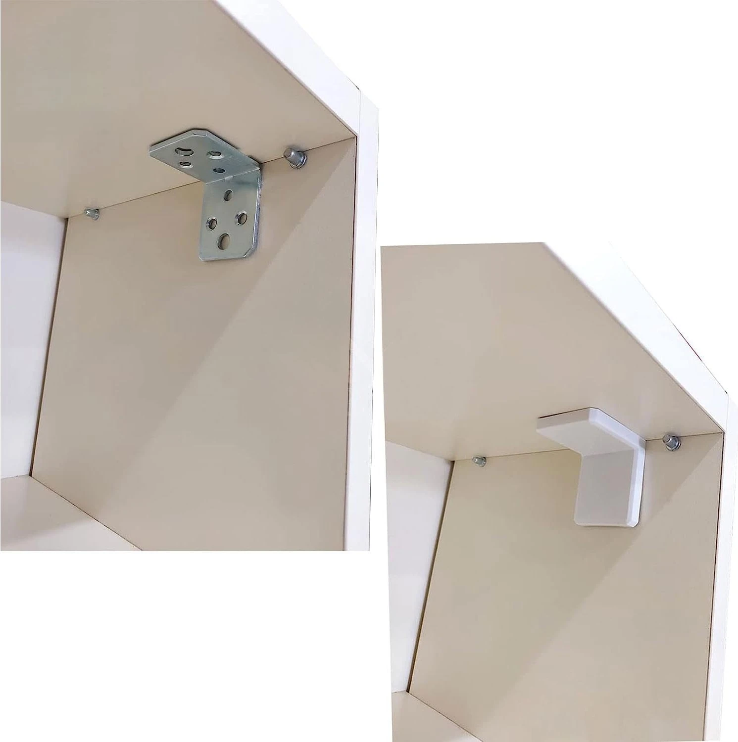 (10 Adet) Mobilya Dolap Askı Elemanı Montaj Bağlantı Sabitleme Sabitleyici Demiri Beyaz 40X40X35 mm