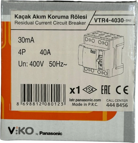 30MA 40A 4p Kaçak Akım Koruma Rölesi (4 Adet)