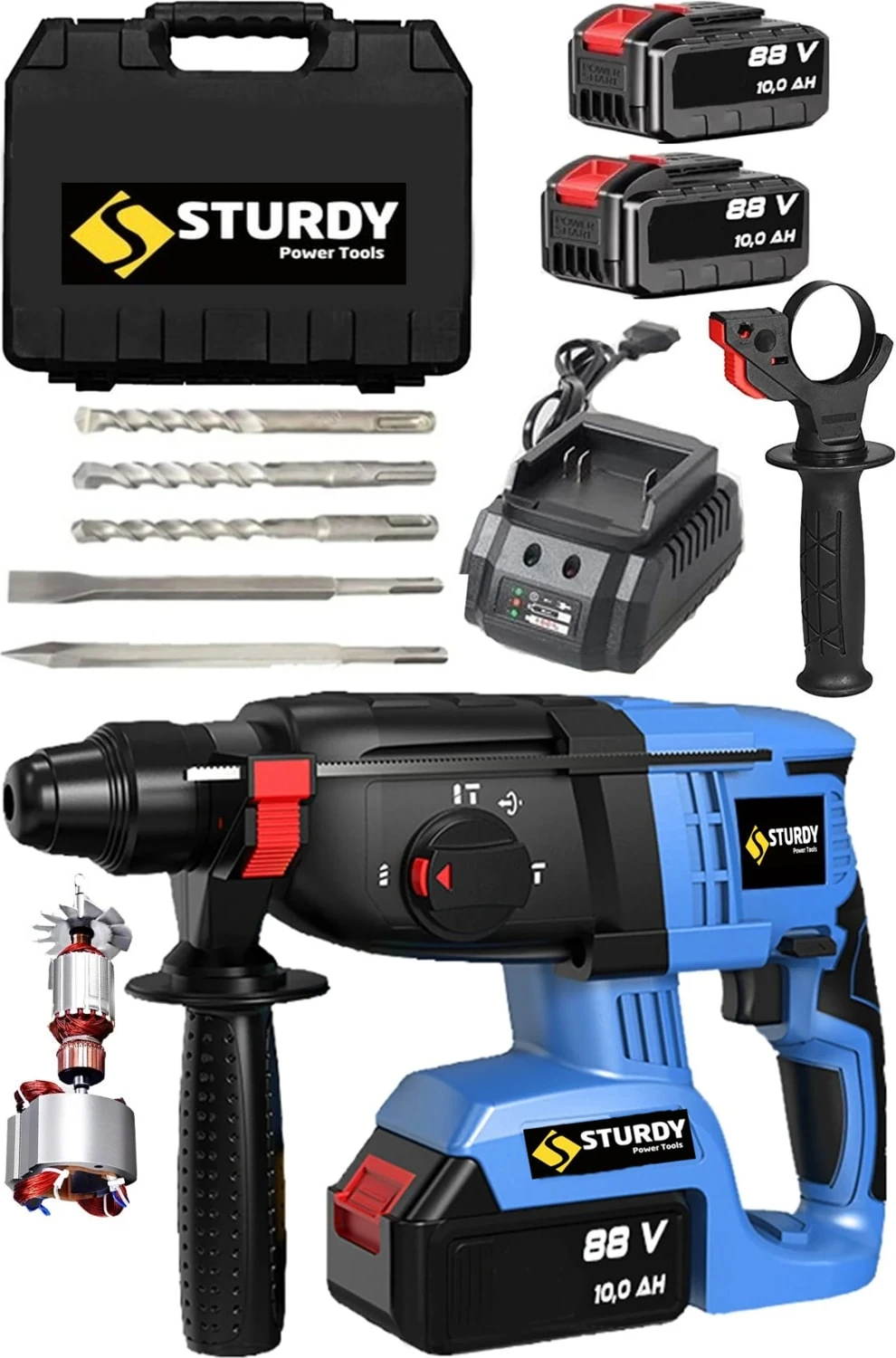 Jt Seri Kömürsüz Motor Şarjlı Kırıcı Delici Matkap Hilti Çift Akülü Çantalı 0023TH