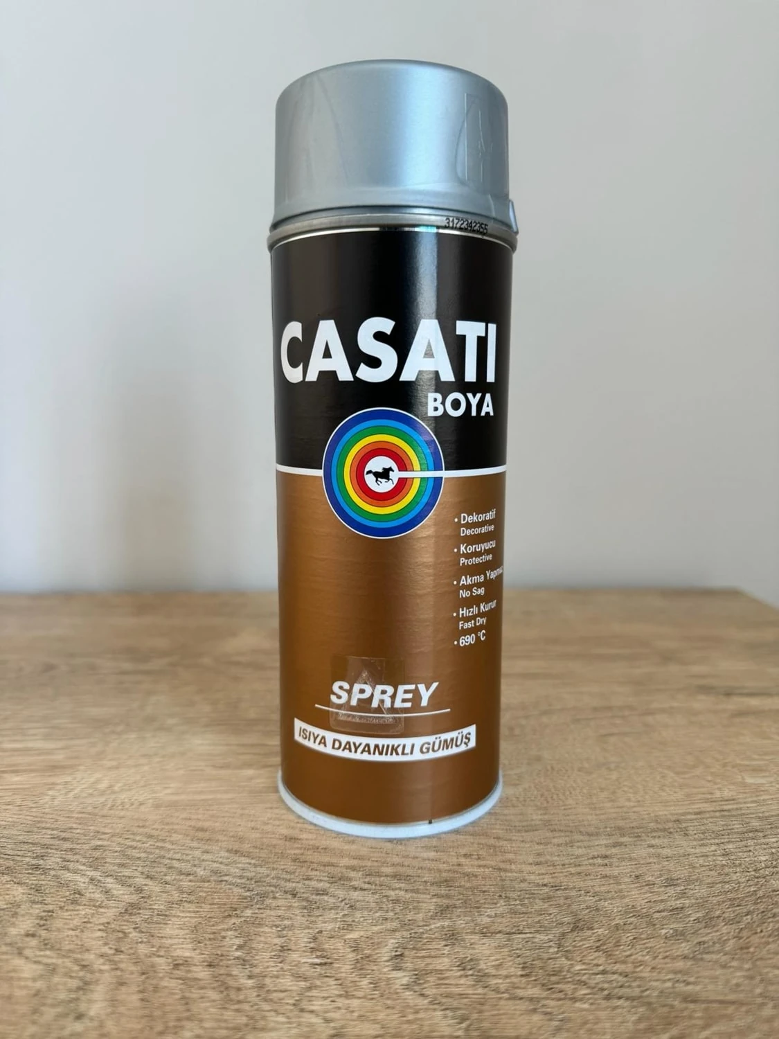 690 Derece Isıya Dayanıklı Gümüş Gri Sprey Boya 400 ml Gümüş Gri